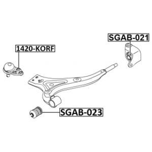 Silentbloc de bras de suspension inférieur avant FEBEST SGAB-021 pour SSANGYONG 4453034001 FEBEST