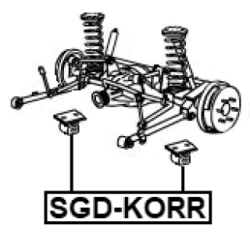 FEBEST Butée de Suspension en Caoutchouc SGD-KORR pour SSANGYONG KORANDO, MUSSO FEBEST