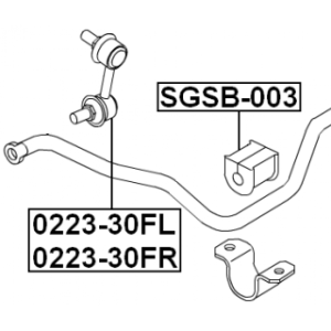 Silentbloc de barre stabilisatrice arrière FEBEST SGSB-003 pour SSANGYONG REXTON, KYRON FEBEST