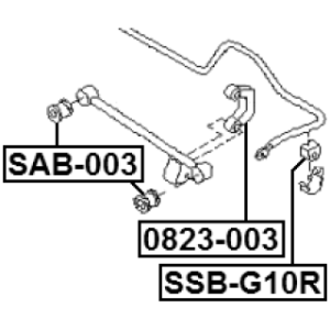 Silentbloc de barre stabilisatrice arrière FEBEST SSB-G10R pour SUBARU 20401-FA010 FEBEST