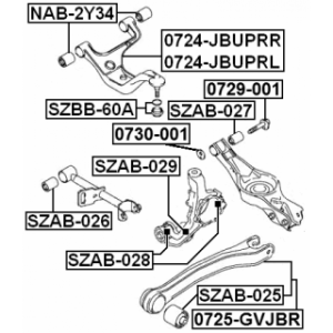 Bague de fusée arrière FEBEST SZAB-029 pour SUZUKI 46110-65J00 FEBEST