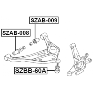 Soufflet de rotule de bras de suspension inférieur FEBEST SZBB-60A pour SUZUKI et autres... FEBEST