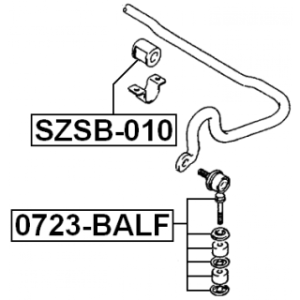 Silentbloc de barre stabilisatrice avant FEBEST SZSB-010 pour SUZUKI 42431-70C00 FEBEST