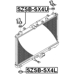 Support de radiateur en caoutchouc FEBEST SZSB-SX4L pour SUZUKI, 4704644 FEBEST