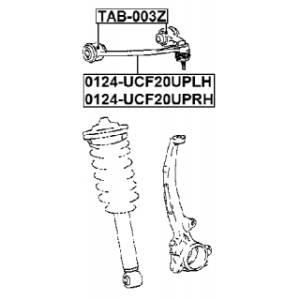 Silentbloc de bras de suspension supérieur avant FEBEST TAB-003Z pour LEXUS, TOYOTA 48610-59015 FEBEST