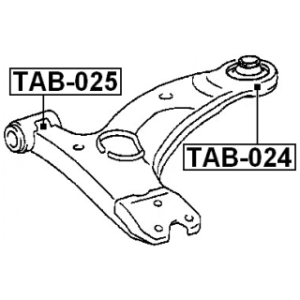 Silentbloc arrière, bras de suspension avant FEBEST TAB-024 pour TOYOTA 48068-02020 FEBEST