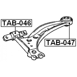 Silentbloc arrière, bras de suspension avant FEBEST TAB-047 pour TOYOTA, LEXUS 48068-33010 FEBEST