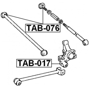 Silentbloc de bras transversal arrière FEBEST TAB-076 pour TOYOTA, LEXUS 48710-33020 FEBEST