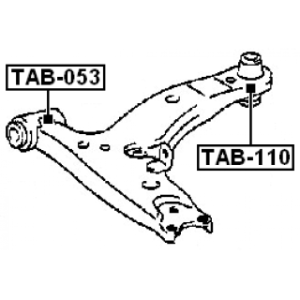 Bague arrière, bras de suspension avant FEBEST TAB-110 pour TOYOTA 48068-02010 FEBEST