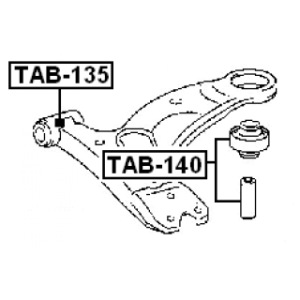 Silentbloc de bras de suspension avant FEBEST TAB-135 pour TOYOTA 48068-05010 FEBEST