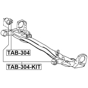 Kit de bagues de traverse arrière FEBEST TAB-304-KIT pour TOYOTA 48725-08010 FEBEST