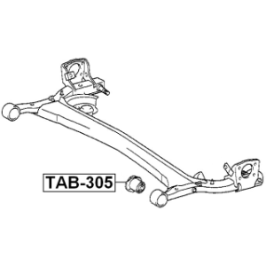 Bague de traverse arrière FEBEST TAB-305 pour TOYOTA, DAIHATSU 48725-B1040 FEBEST