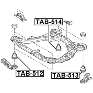 Silentbloc avant de berceau FEBEST TAB-512 pour TOYOTA, LEXUS 52211-33080 FEBEST
