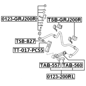 Bague de biellette arrière FEBEST TAB-560 pour TOYOTA, LEXUS, LAND, LX FEBEST