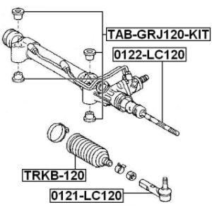 Kit de bagues de crémaillère de direction FEBEST TAB-GRJ120-KIT pour TOYOTA, LEXUS 40120-35050 FEBEST