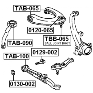 Soufflet de rotule de bras de suspension supérieur avant FEBEST TBB-065 pour TOYOTA, LEXUS FEBEST