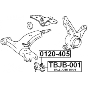 Soufflet de rotule de bras de suspension inférieur FEBEST TBJB-001 pour TOYOTA 43330-19095 FEBEST