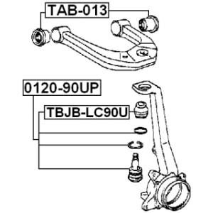Soufflet de rotule de bras de suspension supérieur avant FEBEST TBJB-LC90U pour TOYOTA FEBEST