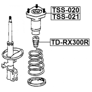 Butée de suspension arrière FEBEST TD-RX300R pour TOYOTA, LEXUS FEBEST