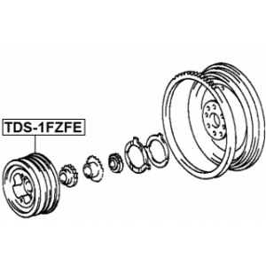 Poulie de vilebrequin FEBEST TDS-1FZFE pour TOYOTA LAND,LX FEBEST