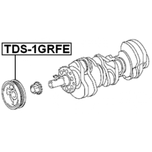 Poulie de vilebrequin FEBEST TDS-1GRFE pour TOYOTA, LEXUS 13470-31010 FEBEST