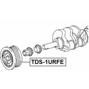 Poulie de vilebrequin FEBEST TDS-1URFE pour TOYOTA, LEXUS 13470-0S010 FEBEST
