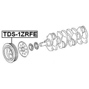 Poulie de vilebrequin FEBEST TDS-1ZRFE pour TOYOTA, LEXUS 13470-37020 FEBEST