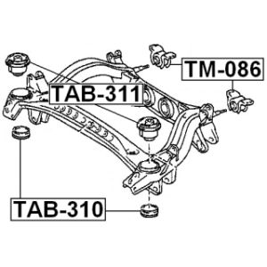 Silentbloc arrière de carrosserie FEBEST TM-086 pour TOYOTA 52205-22090 FEBEST