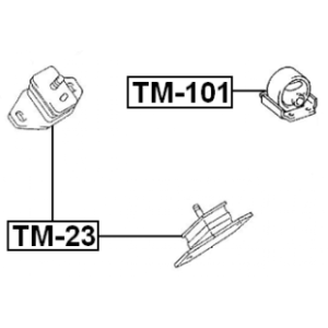 Support moteur arrière FEBEST TM-101 pour TOYOTA HIACE, REGIUS FEBEST