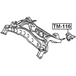 Silentbloc de carrosserie arrière FEBEST TM-116 pour TOYOTA CROWN OE 52205-30140 FEBEST