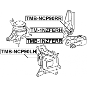 Support moteur droit FEBEST (hydraulique) TM-1NZFERH pour TOYOTA YARIS/VITZ, YARIS FEBEST
