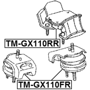 Support moteur arrière FEBEST TM-GX110RR pour TOYOTA, LEXUS 12371-46050 FEBEST