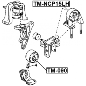Support moteur gauche FEBEST TM-NCP15LH pour TOYOTA 12371-21041 FEBEST