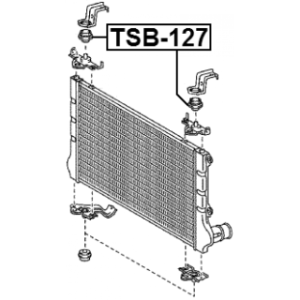 Support de radiateur en caoutchouc FEBEST TSB-127 pour TOYOTA 16523-28030 FEBEST