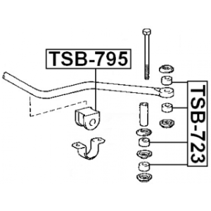 Silentbloc de barre stabilisatrice arrière FEBEST TSB-723 pour TOYOTA, MAZDA UH71-34-152 FEBEST