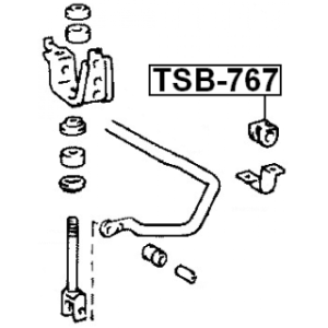 Bague de barre stabilisatrice arrière FEBEST TSB-767 pour TOYOTA LX, LAND FEBEST