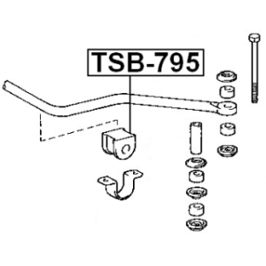 Silentbloc de barre stabilisatrice arrière FEBEST TSB-795 pour TOYOTA 48815-26040 FEBEST