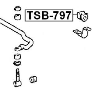 Bague de barre stabilisatrice avant FEBEST TSB-797 pour TOYOTA LAND FEBEST