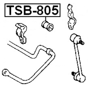Silentbloc de barre stabilisatrice arrière FEBEST TSB-805 pour TOYOTA, LEXUS 48818-48020 FEBEST