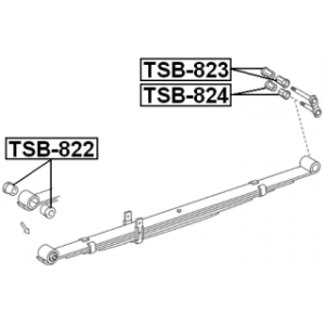 Bague de ressort à lames arrière FEBEST avant TSB-822 pour TOYOTA HILUX FEBEST