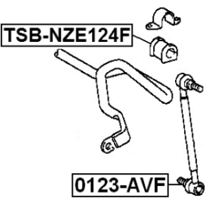 Silentbloc de barre stabilisatrice avant FEBEST TSB-NZE124F pour TOYOTA COROLLA FEBEST