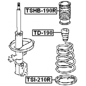 Soufflet d'amortisseur arrière FEBEST TSHB-190R pour TOYOTA 48559-20040 FEBEST