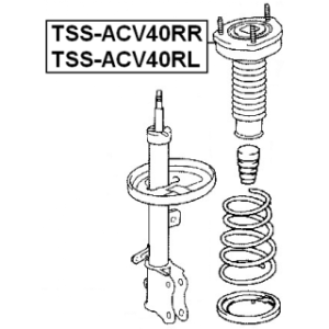 Support d'amortisseur arrière gauche FEBEST TSS-ACV40RL pour TOYOTA, LEXUS FEBEST