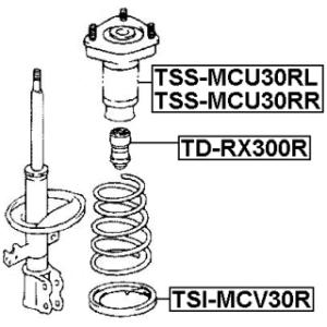 Support de fixation d'amortisseur arrière FEBEST droit TSS-MCU30RR pour HIGHLANDER, RX FEBEST