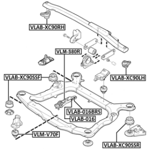 Silentbloc de support moteur avant FEBEST VLAB-016 pour VOLVO 30680750 FEBEST