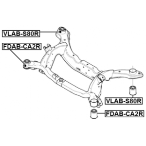 Silentbloc arrière de berceau FEBEST VLAB-S80R pour VOLVO, FORD 1437192 FEBEST