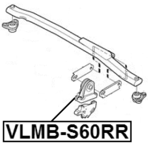 Silentbloc de support moteur arrière FEBEST VLMB-S60RR pour VOLVO 30680770 FEBEST