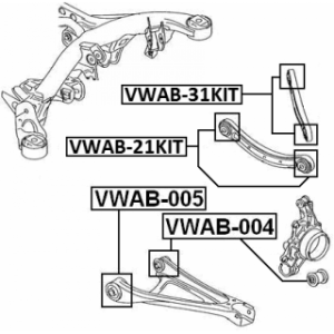 FEBEST Kit de bagues de tige transversale arrière VWAB-21KIT pour VW, AUDI Q7, TOUAREG FEBEST