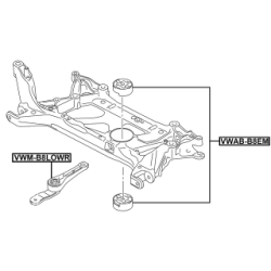 Support moteur FEBEST VWAB-B8EM pour AUDI, SEAT, SKODA, VW 5Q0198037A FEBEST