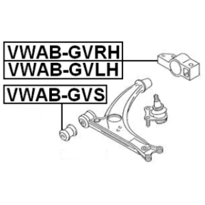 Silentbloc de bras de suspension avant FEBEST VWAB-GVS pour VW, AUDI, SEAT, SKODA, HONDA FEBEST
